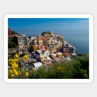 View on the cliff town of Manarola, one of the colorful Cinque Terre on the Italian west coast Sticker